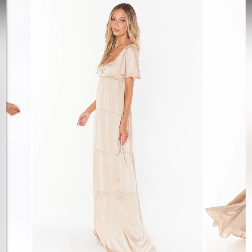 Show Me Your Mumu Nicole Champagne Dress Small